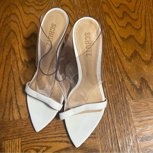Schutz Adriana Lima Naked Mule Heels Sz EU 38 or US 7 - Picture 4 of 15